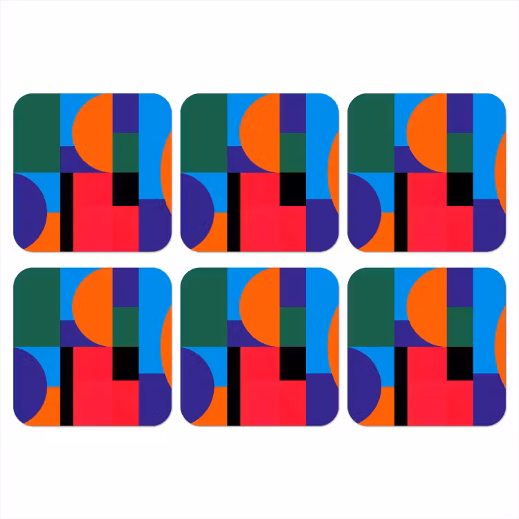 Onderzetter - Geometrisch - Abstract - Vormen - Kleurrijk - Modern — 1