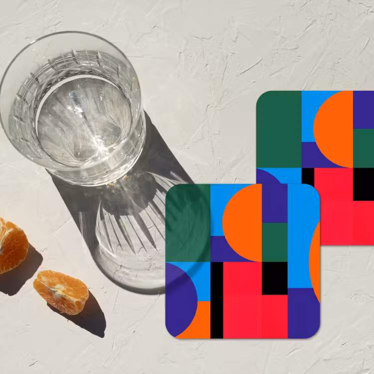 Onderzetter - Geometrisch - Abstract - Vormen - Kleurrijk - Modern — 3