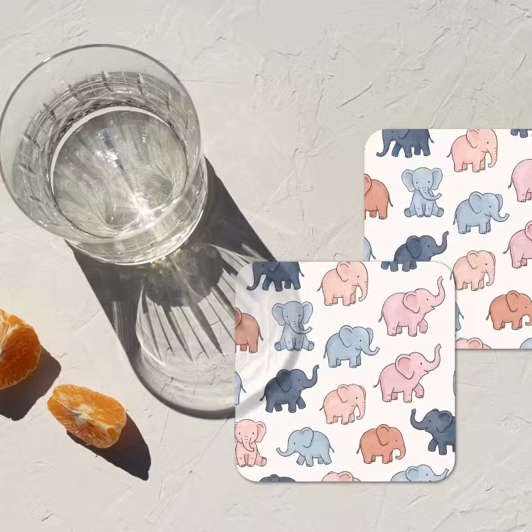 Onderzetter - Dieren - Patroon - Kinderkamer - Pastel - Speels — 3