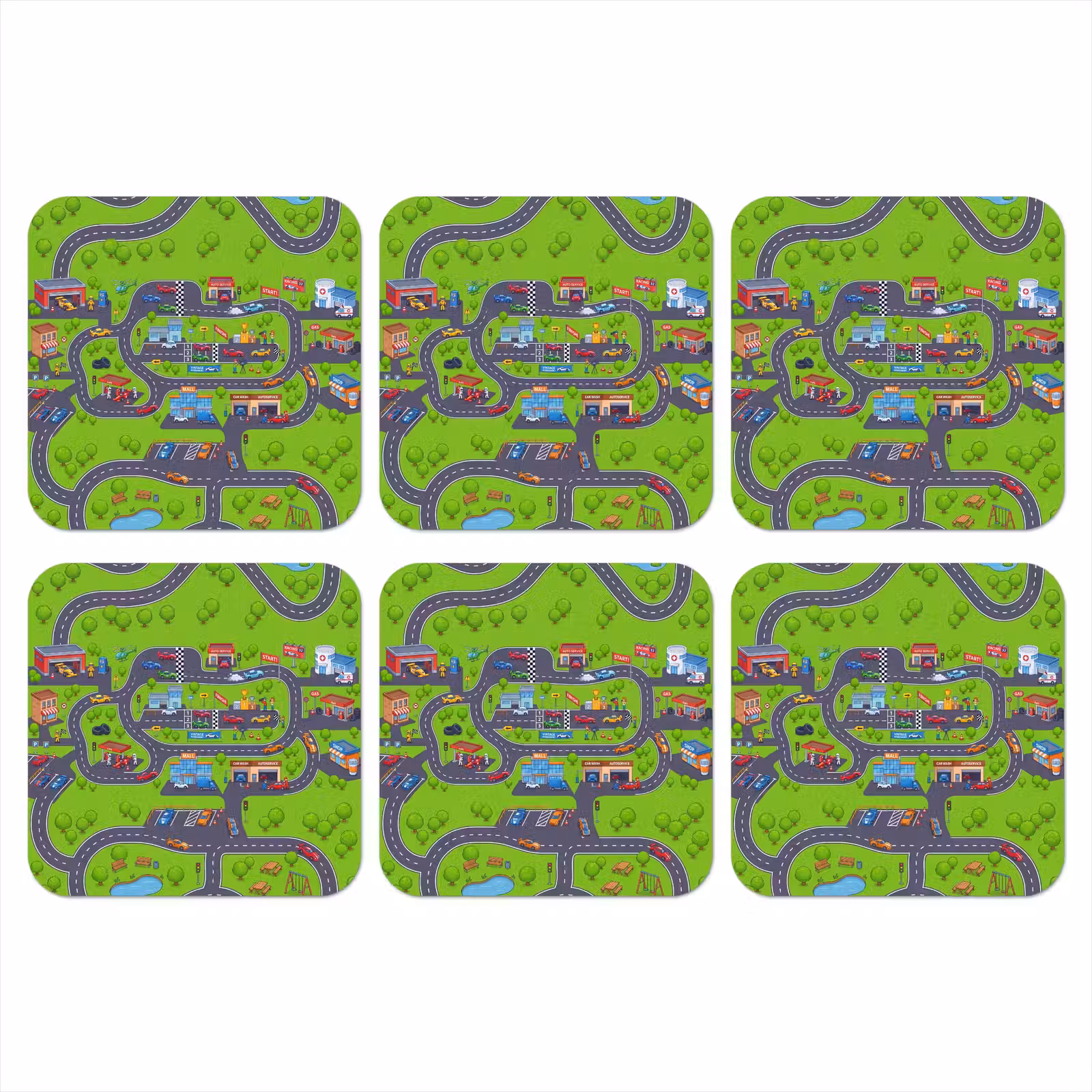 Onderzetter - Circuit - Auto - Cartoon — 1