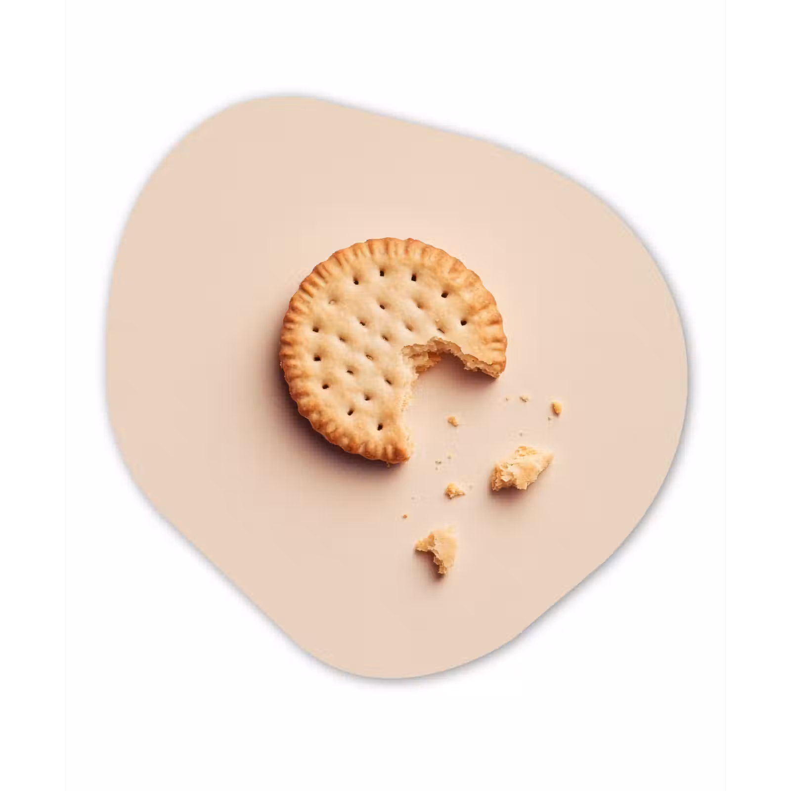 Organisch schilderij - Forex - Koekje - Kruimels - beige — 1
