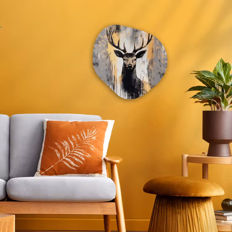 Organisch schilderij - Forex - Abstract - Hert - Gewei - Goud — 3