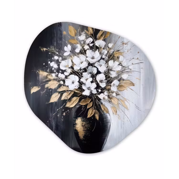 Organisch schilderij - Forex - Bloemen - Wit - Vaas - Abstract — 1