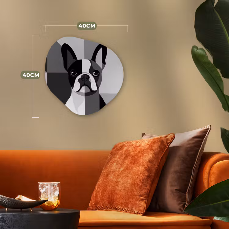 Organisch schilderij - Forex - Buldog - Zwart - Abstract - Vlakken — 4