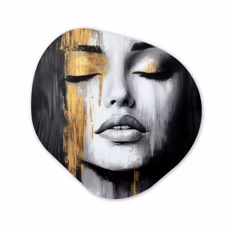 Organisch schilderij - Forex - Gezicht - Vrouw - Penseelstreken - Abstract — 1