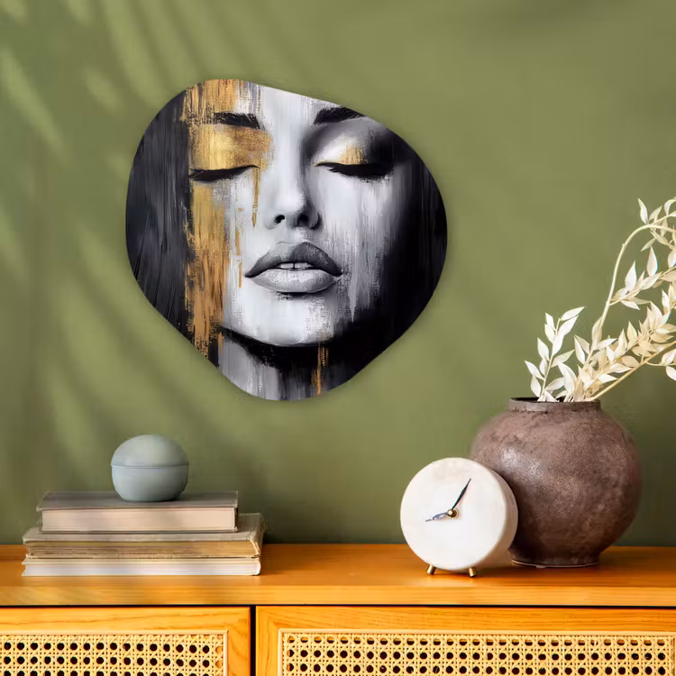 Organisch schilderij - Forex - Gezicht - Vrouw - Penseelstreken - Abstract — 2