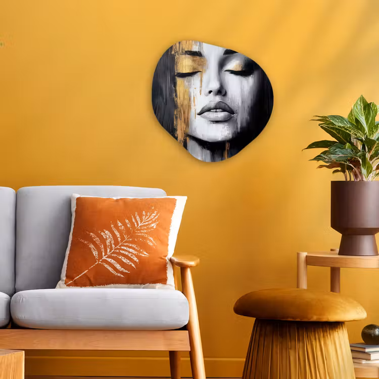 Organisch schilderij - Forex - Gezicht - Vrouw - Penseelstreken - Abstract — 3