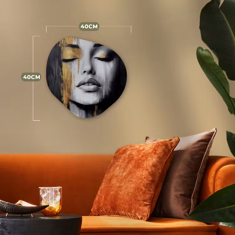Organisch schilderij - Forex - Gezicht - Vrouw - Penseelstreken - Abstract — 4