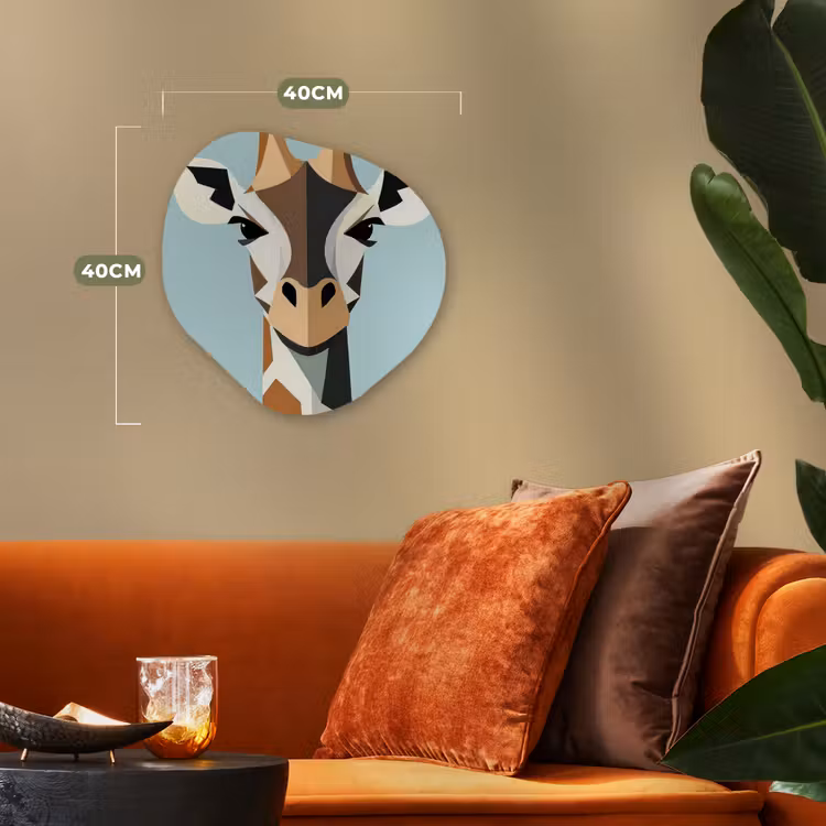 Organisch schilderij - Forex - Giraffe - Illustratie - Bruin - Minimalistisch — 4