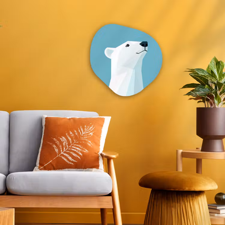 Organisch schilderij - Forex - Ijsbeer - Lichtblauw - Minimalistisch — 3