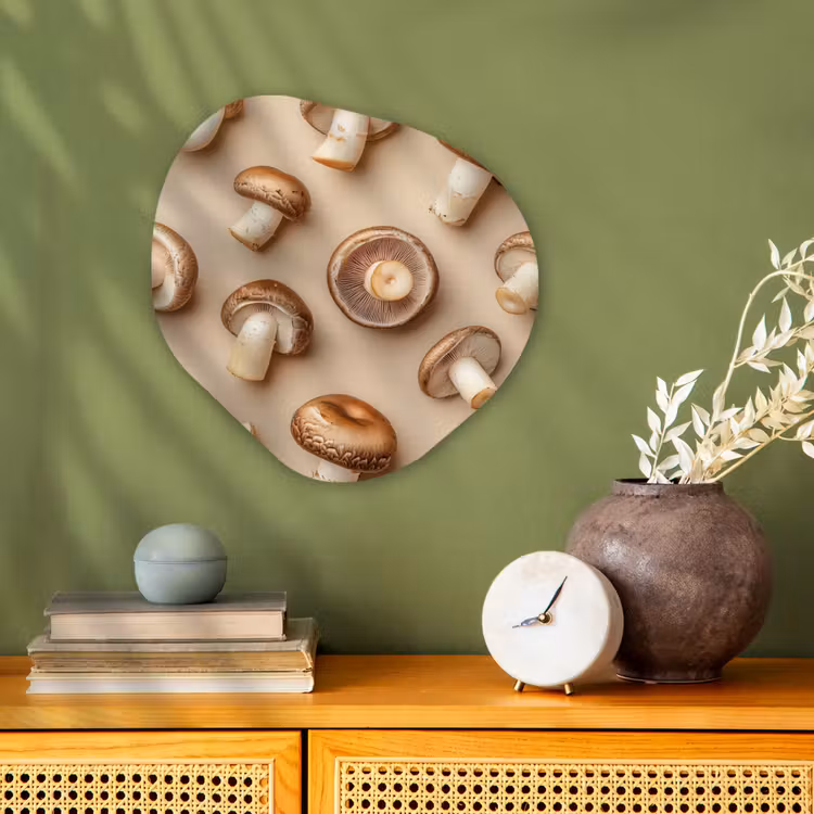 Organisch schilderij - Forex - Kastanje Champignons - Beige — 2