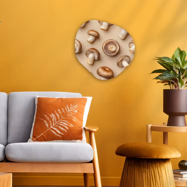 Organisch schilderij - Forex - Kastanje Champignons - Beige — 3