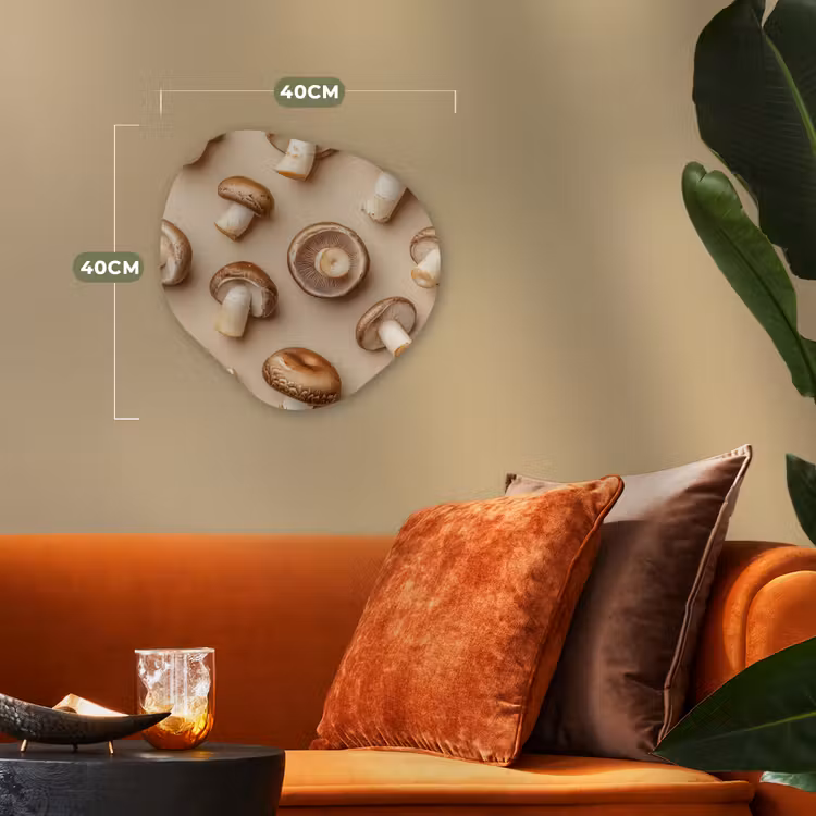 Organisch schilderij - Forex - Kastanje Champignons - Beige — 4