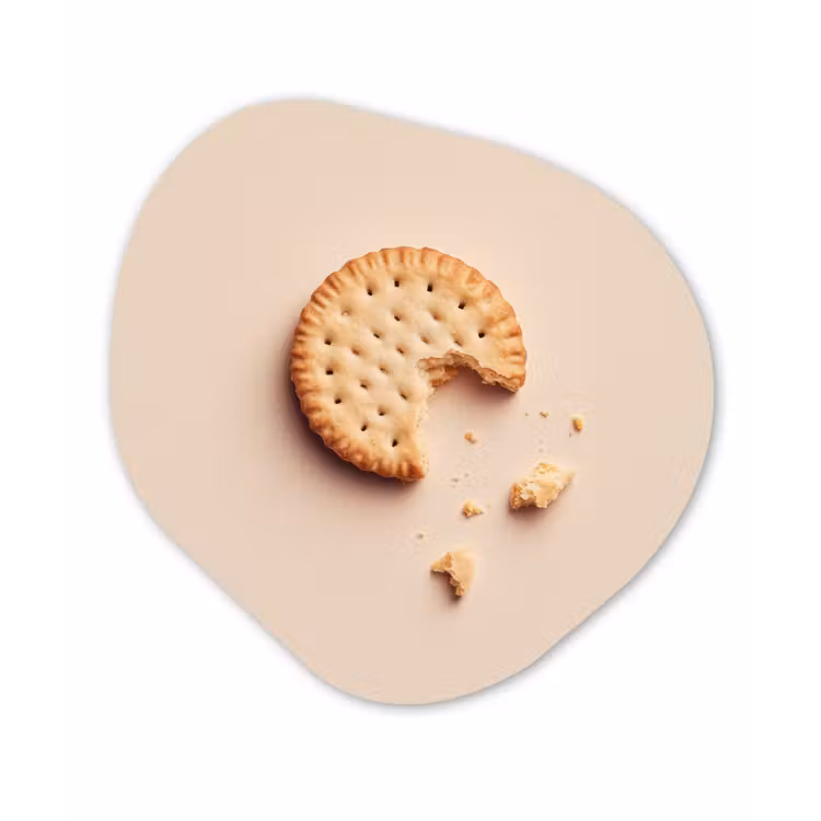 Organisch schilderij - Forex - Koekje - Kruimels - beige — 1