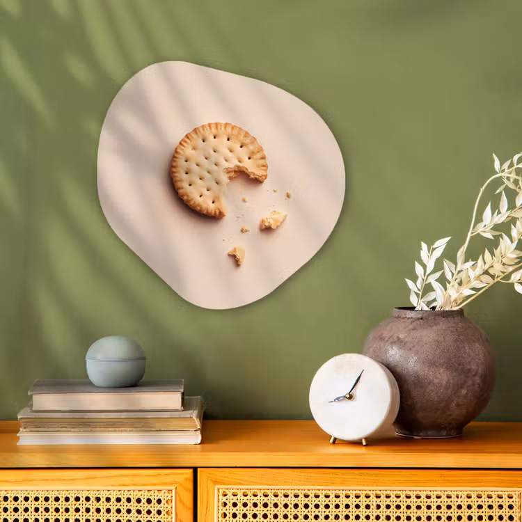 Organisch schilderij - Forex - Koekje - Kruimels - beige — 2