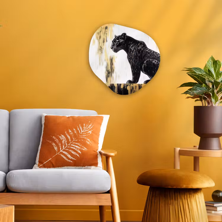 Organisch schilderij - Forex - Panter - Zwart - Abstract - Goud — 3