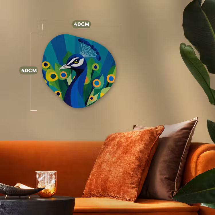 Organisch schilderij - Forex - Pauw - Cirkels - Blauw — 4