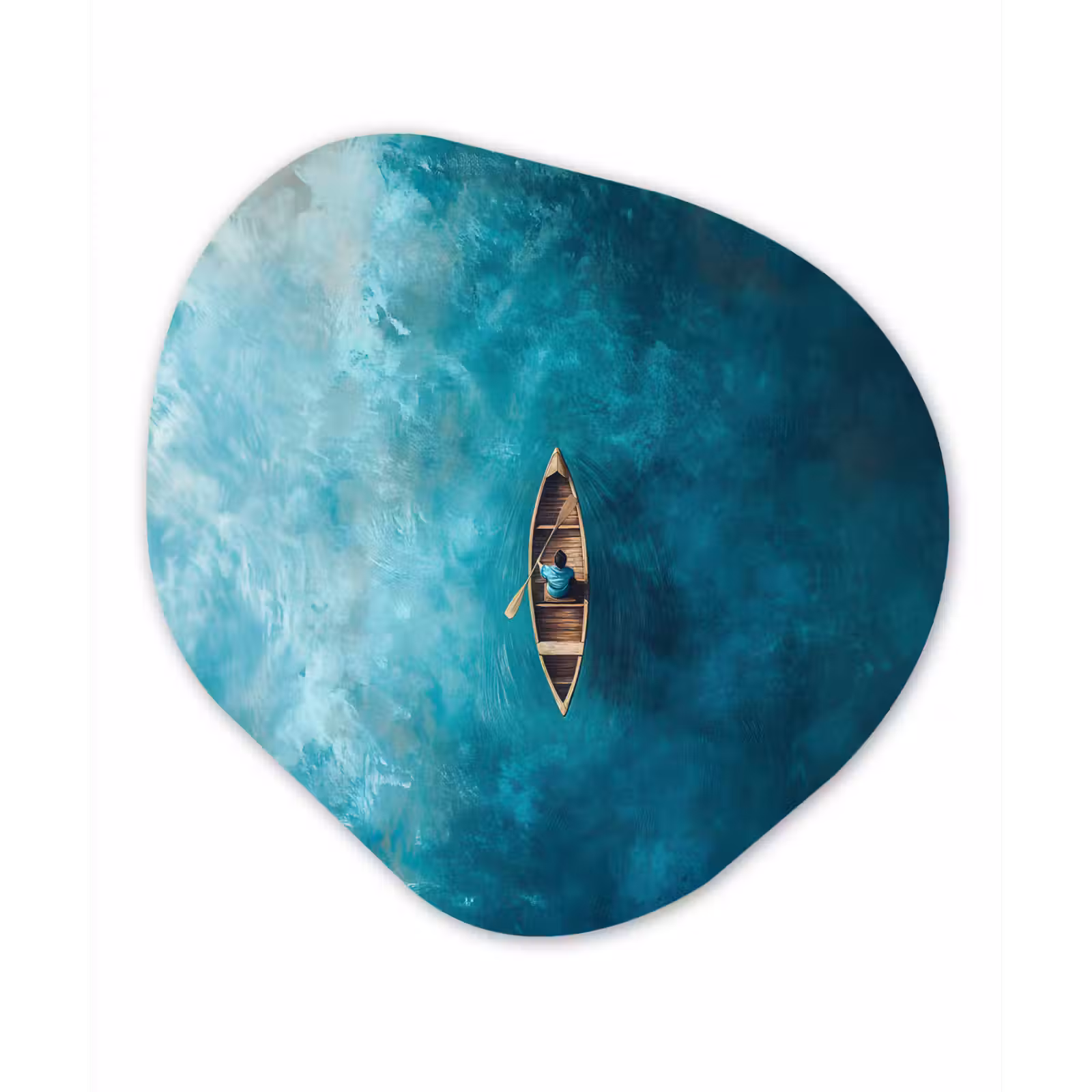 Organisch schilderij - Forex - Bootje - Water - Blauw — 1