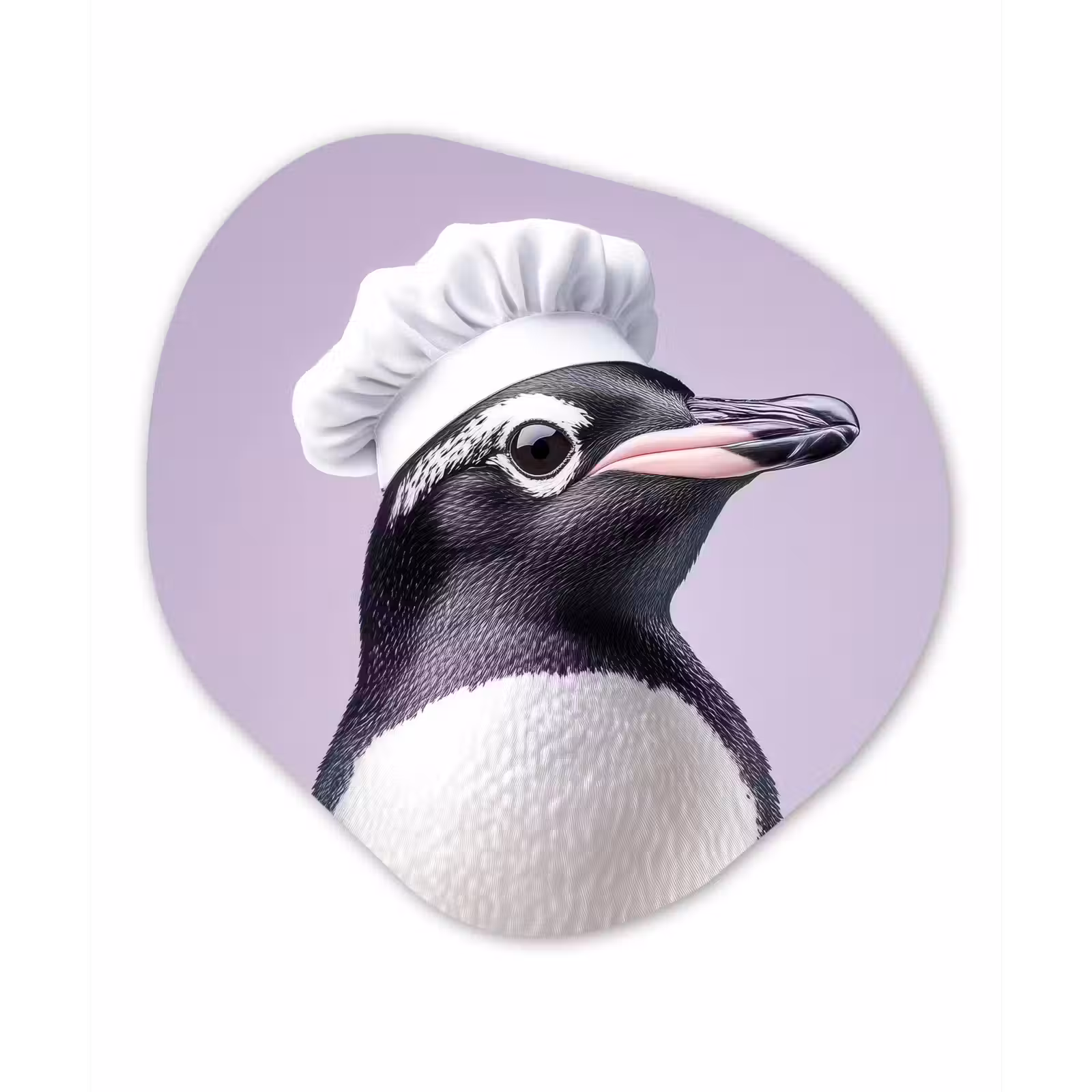 Organisch schilderij - Forex - Pinguïn - Koksmuts - Lief - Paars — 1