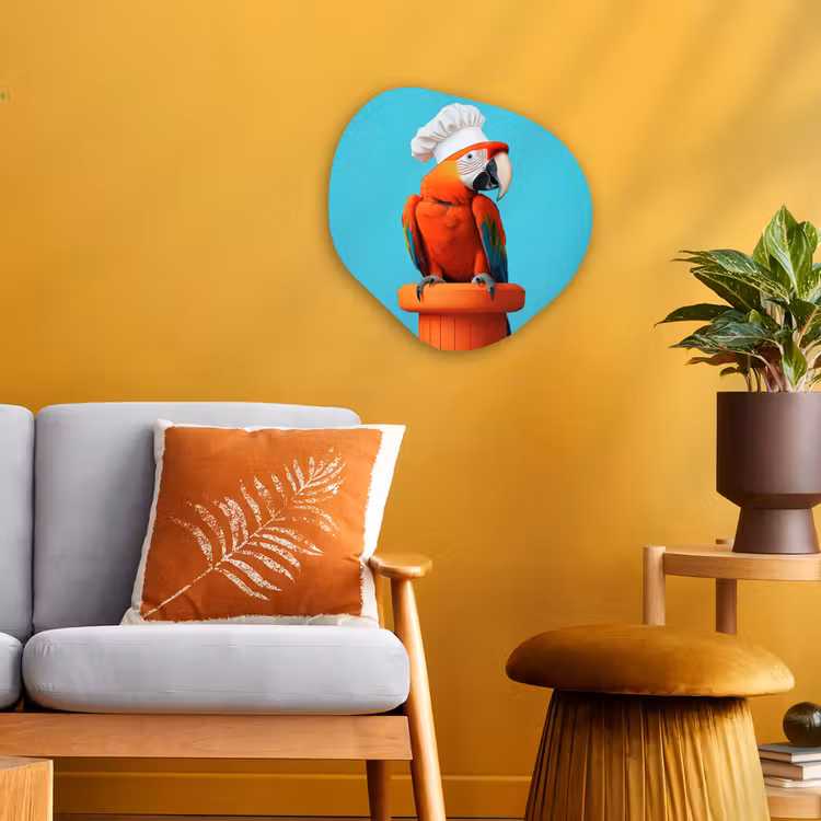 Organisch schilderij - Forex - Ara - Koksmuts - Sokkel - Grappig — 3