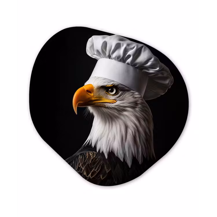Organisch schilderij - Forex - Arend -Amerika - Koksmuts - Vogel - Stoer — 1