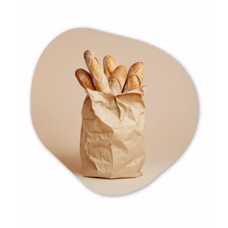 Organisch schilderij - Forex - Baguette - Brood - Stokbrood - Beige — 1