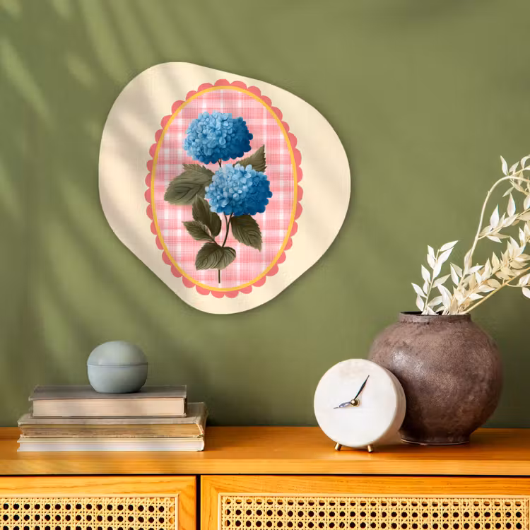 Organisch schilderij - Forex - Bloemen - Blauw - Lijst - Bladeren — 2