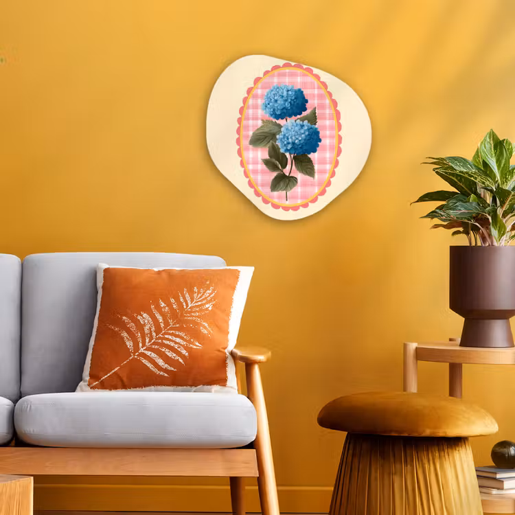 Organisch schilderij - Forex - Bloemen - Blauw - Lijst - Bladeren — 3