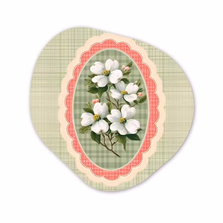 Organisch schilderij - Forex - Bloemen - Illustratie - Geruit - Groen — 1