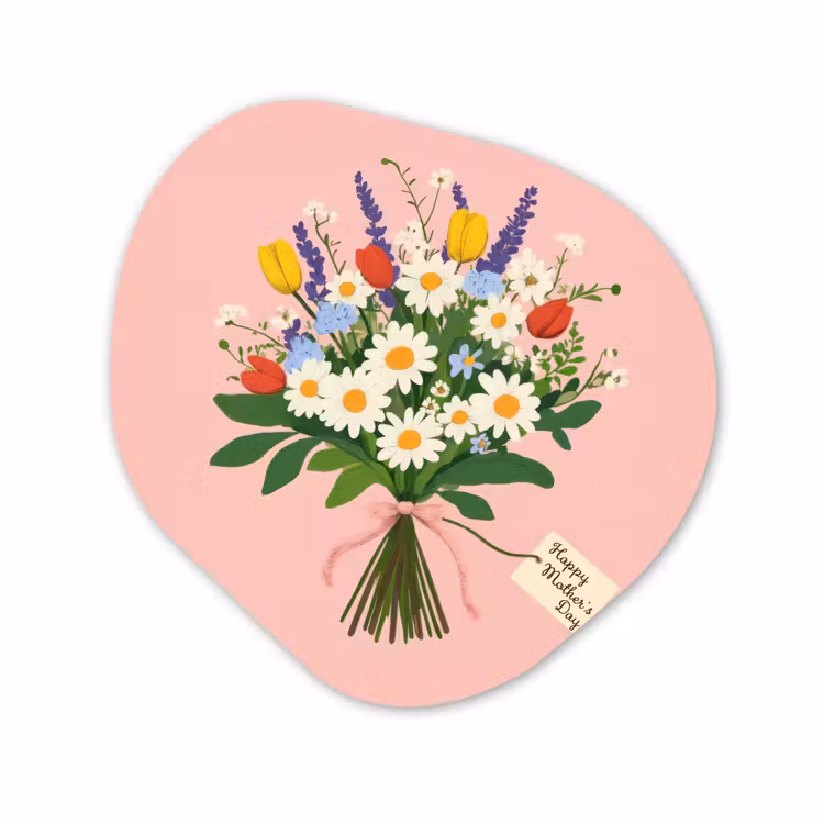 Organisch schilderij - Forex - Bloemen - Lint - Kaartje — 1
