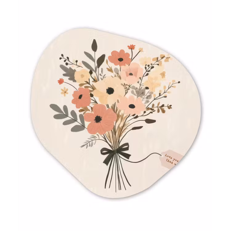 Organisch schilderij - Forex - Bloemen - Quote - Beige - Lint — 1