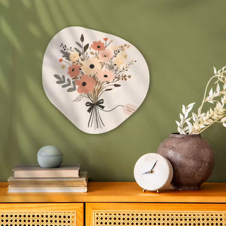 Organisch schilderij - Forex - Bloemen - Quote - Beige - Lint — 2
