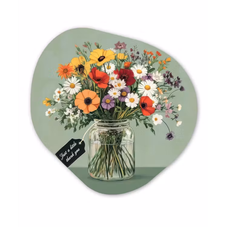 Organisch schilderij - Forex - Bloemen - Vaas - Kaartje — 1