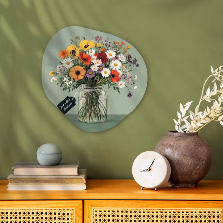 Organisch schilderij - Forex - Bloemen - Vaas - Kaartje — 2