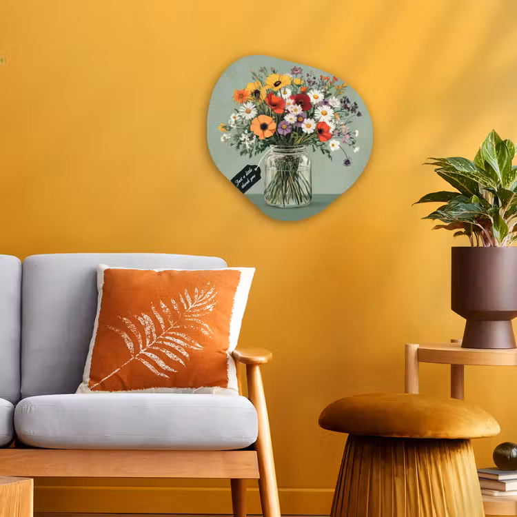 Organisch schilderij - Forex - Bloemen - Vaas - Kaartje — 3