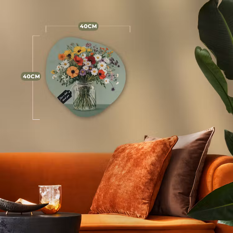 Organisch schilderij - Forex - Bloemen - Vaas - Kaartje — 4