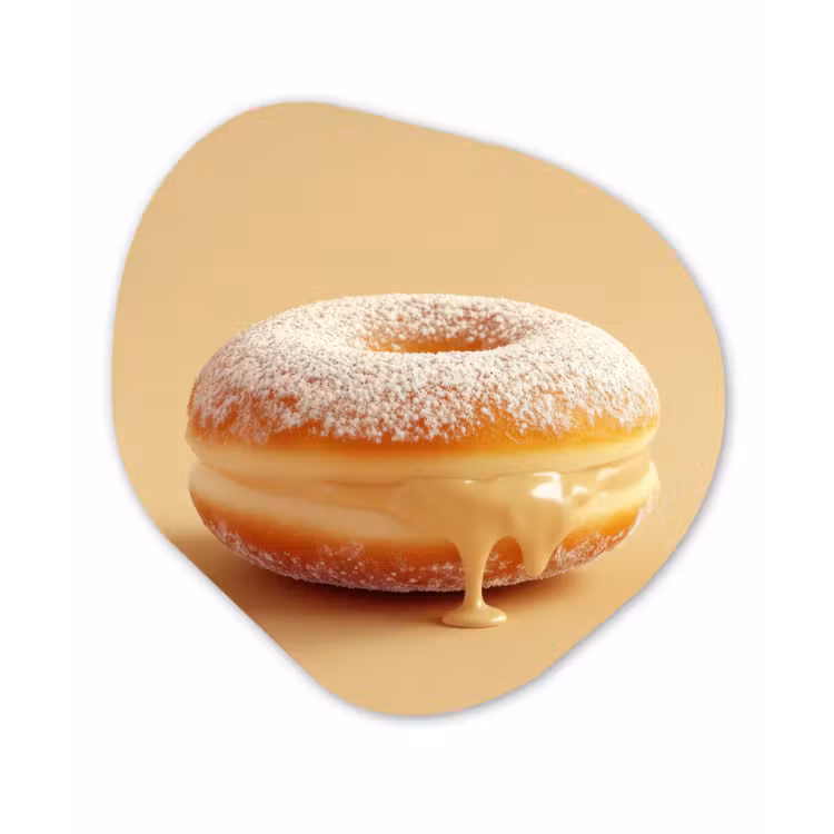 Organisch schilderij - Forex - Donut - Romig - Poedersuiker - Beige — 1