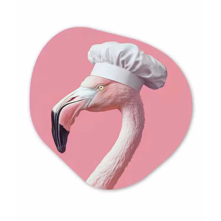 Organisch schilderij - Forex - Flamingo - Roze - Koksmuts - Vogel — 1