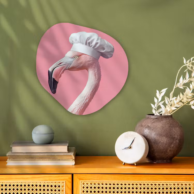 Organisch schilderij - Forex - Flamingo - Roze - Koksmuts - Vogel — 2