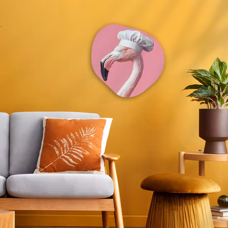 Organisch schilderij - Forex - Flamingo - Roze - Koksmuts - Vogel — 3