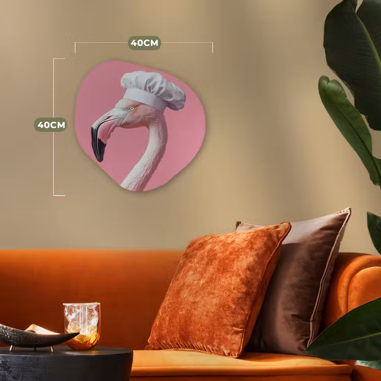 Organisch schilderij - Forex - Flamingo - Roze - Koksmuts - Vogel — 4