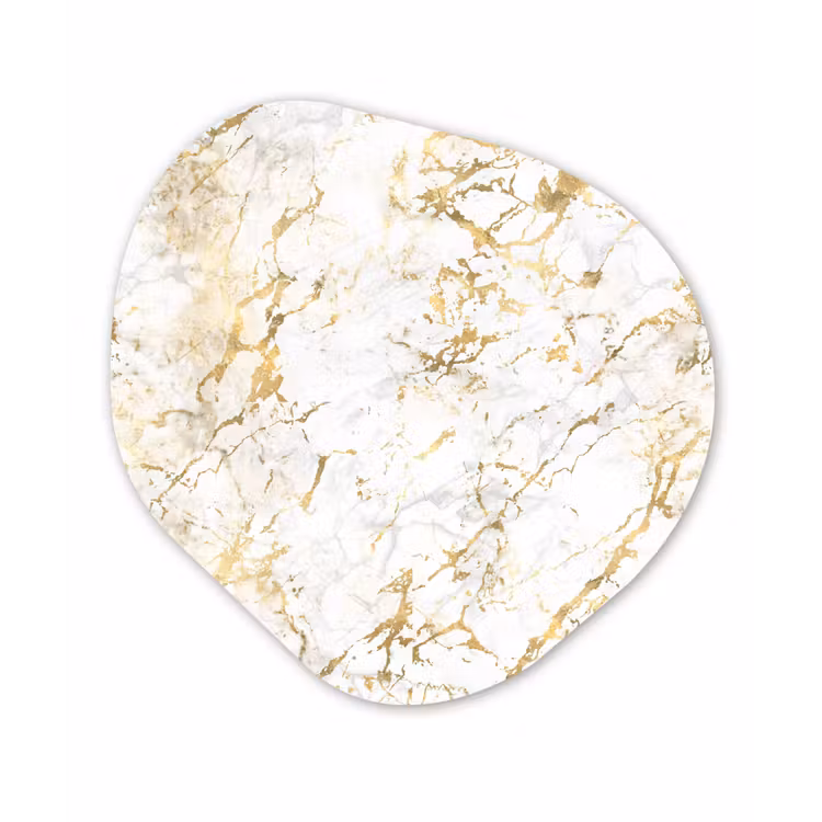 Organisch schilderij - Forex - Goudspatten - Wit - Marmer — 1