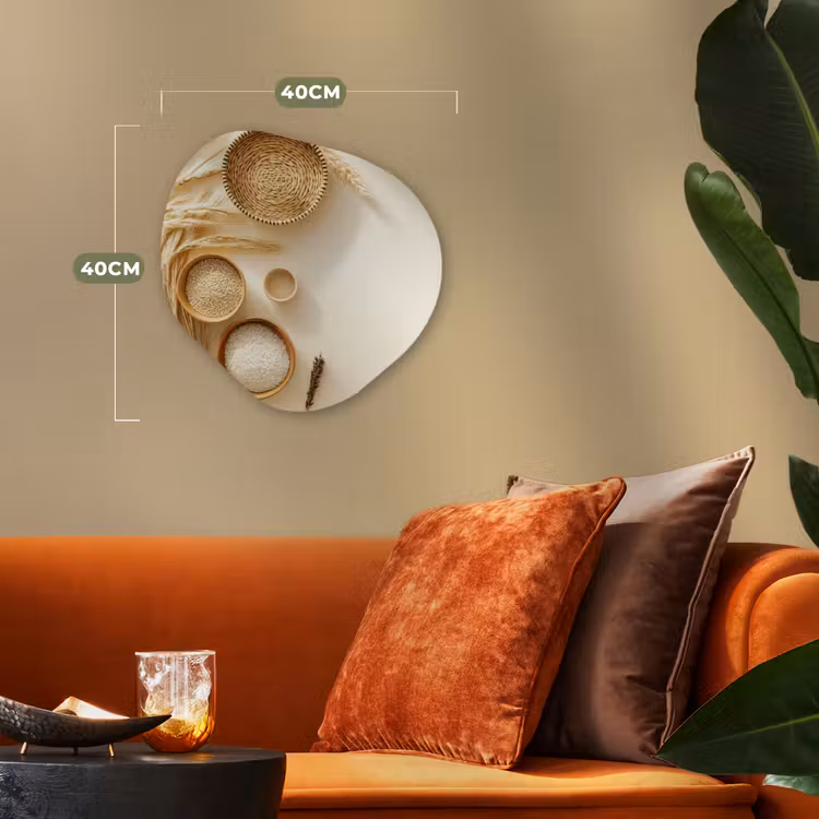 Organisch schilderij - Forex - Granen - Hout - Kom - Beige — 4