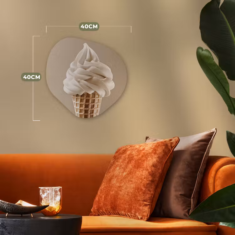 Organisch schilderij - Forex - IJs - Softijs - Romig - Hoorntje - Beige — 4