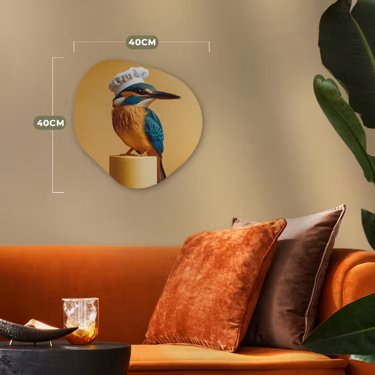 Organisch schilderij - Forex - Ijsvogel - Pilaar - Koksmuts - Vogel — 4