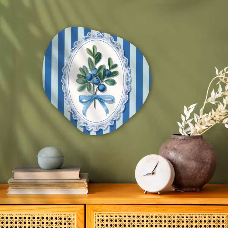 Organisch schilderij - Forex - Illustratie - Bessen - Blauw - Strepen — 2