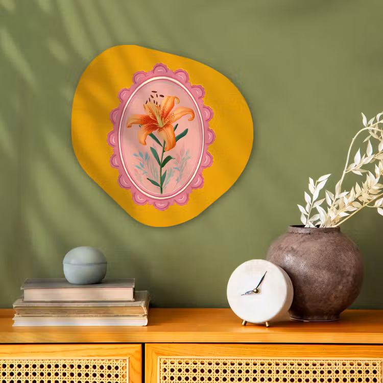 Organisch schilderij - Forex - Lelie - Oranje - Lijst - Ovaal — 2