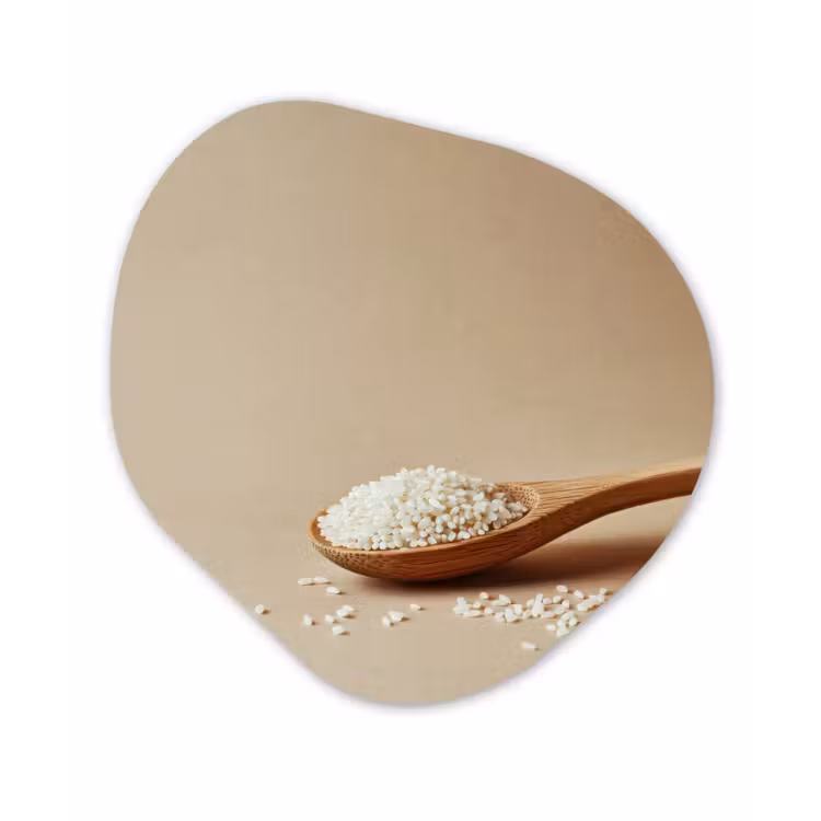 Organisch schilderij - Forex - Lepel - Rijst - Hout - Beige — 1