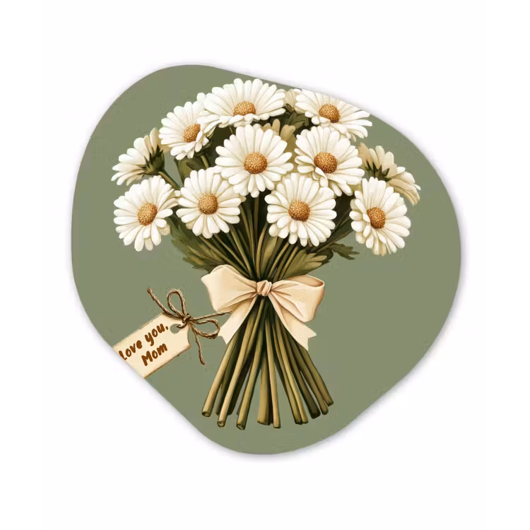 Organisch schilderij - Forex - Lint - Boeket - Groen - Quote — 1