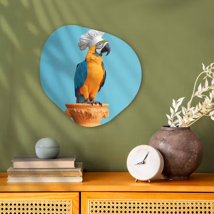 Organisch schilderij - Forex - Papegaai - Koksmuts - Grappig - Vogel — 2